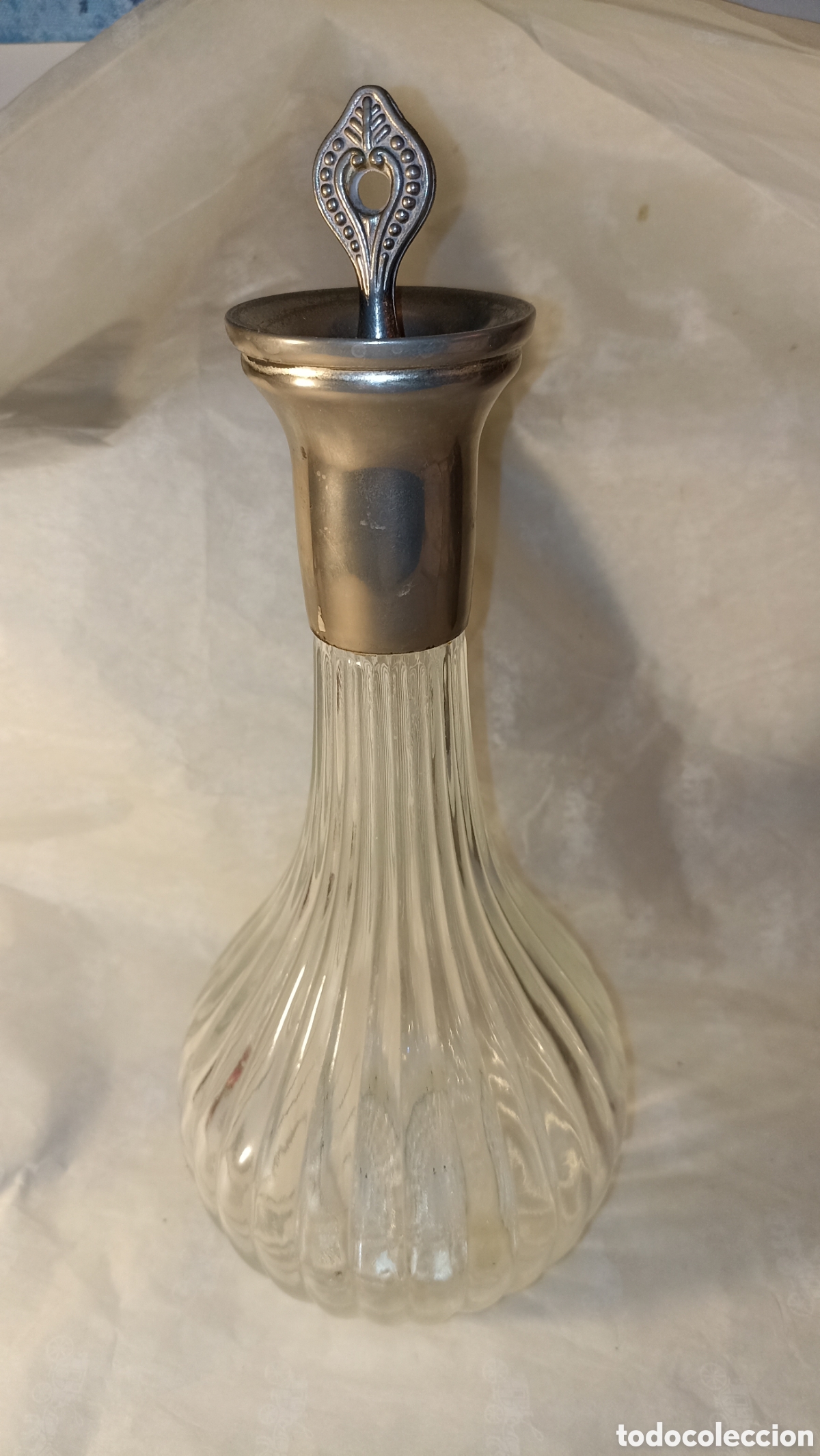 Vintage: Licorera Vintage Cristal y Plata/Metal 31cm