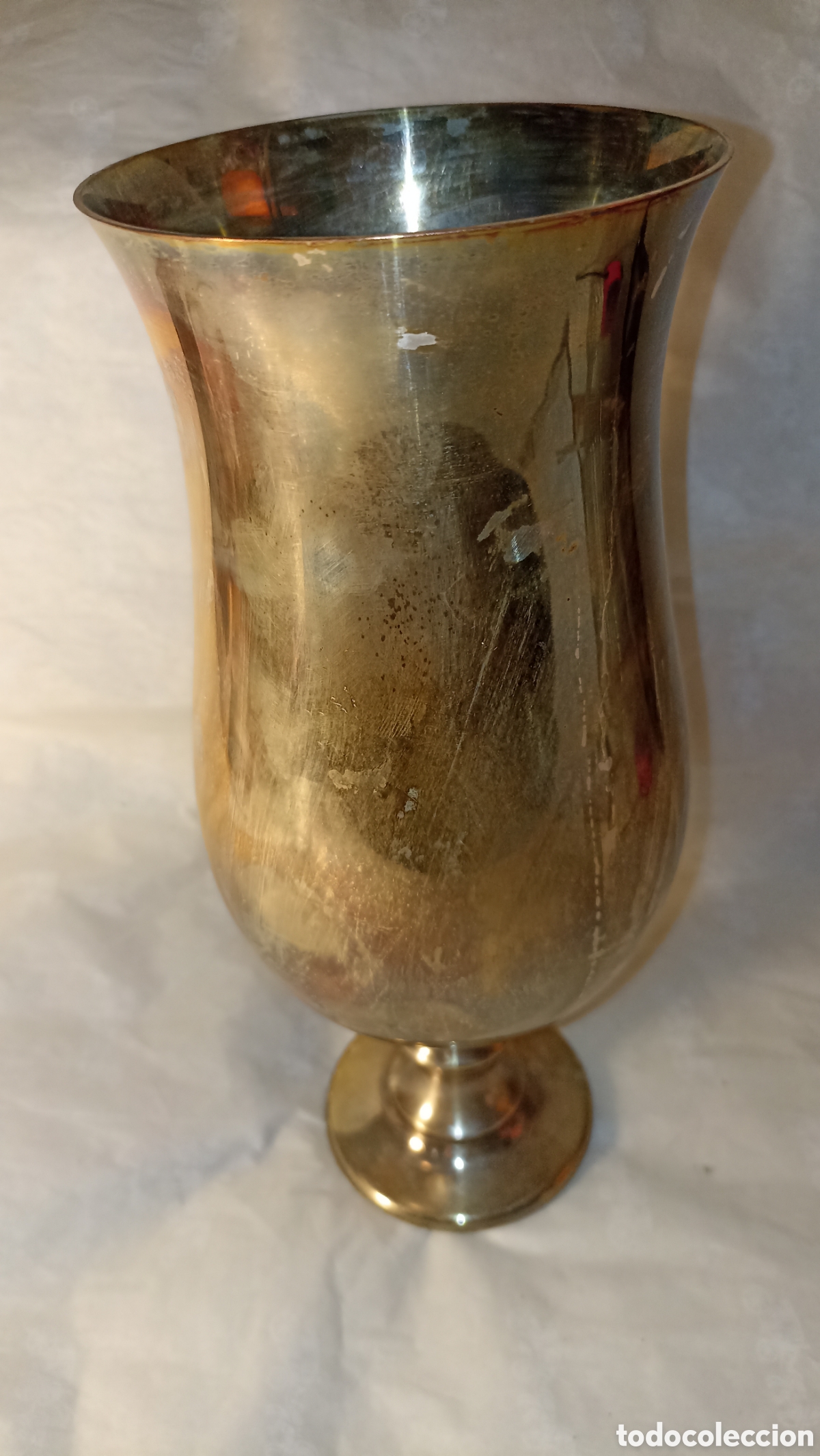 Vintage: Elegante Cop&oacute;n / Jarr&oacute;n Vintage de Metal Plateado - 26 cm