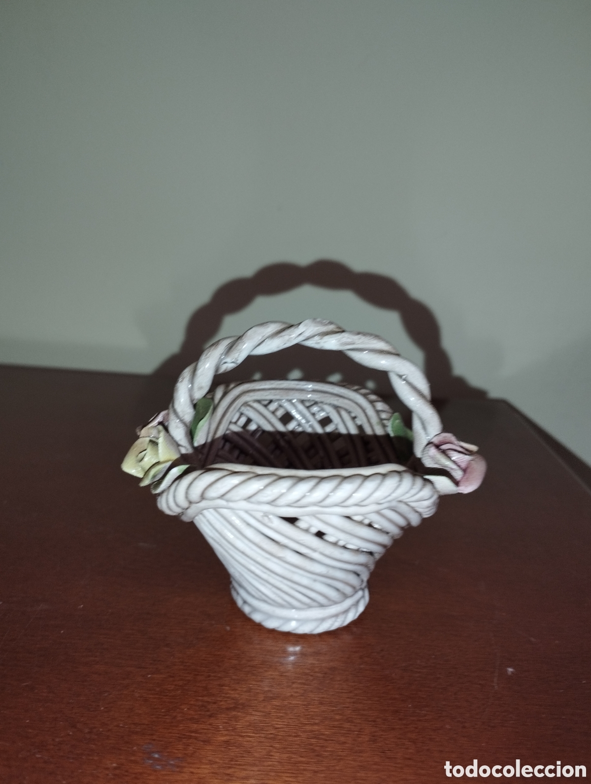 Vintage: Antigua cesta de porcelana Campodimonte