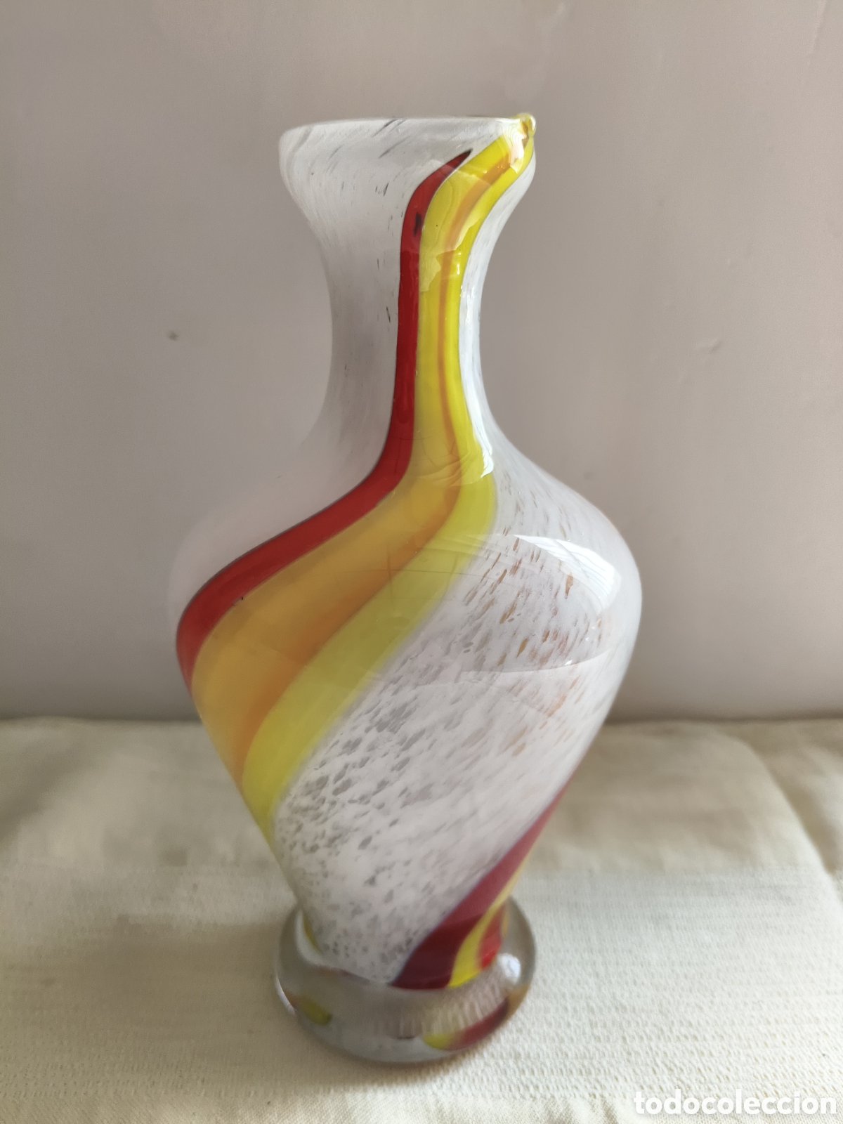 Vintage: Jarr&oacute;n florero cristal Vetro Eseguito secondo la tecnica dei maestri di Murano Italia
