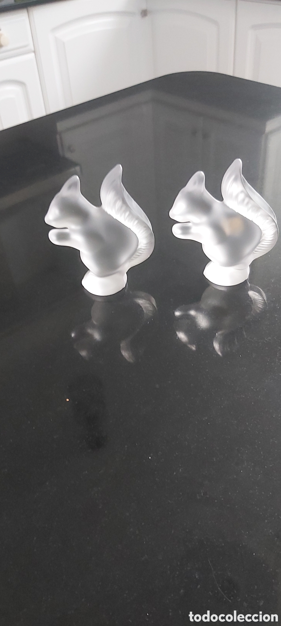 Vintage: Pareja de figuras de Ardillas Cristal S&egrave;vres