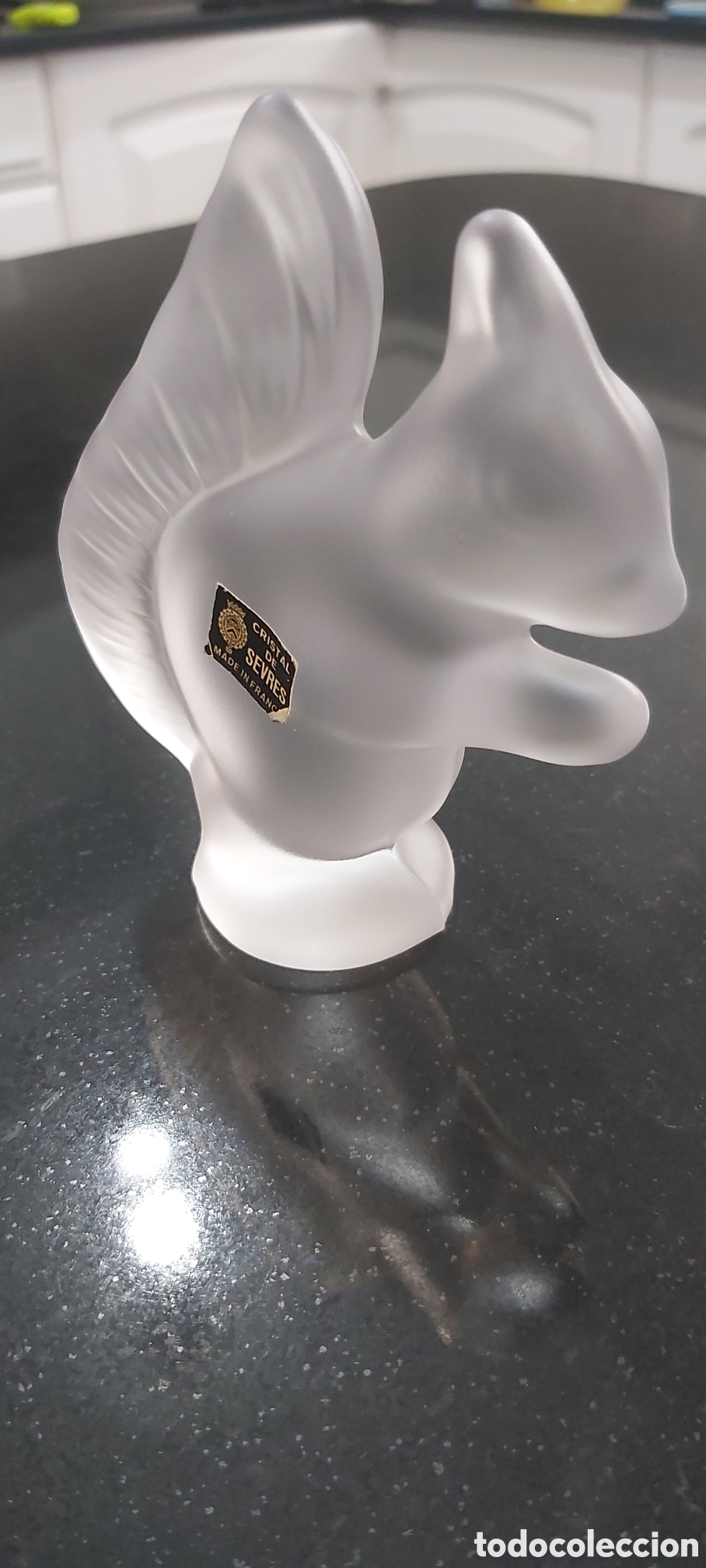 Vintage: Escultura cristal de Sevres 10cm figura ardilla