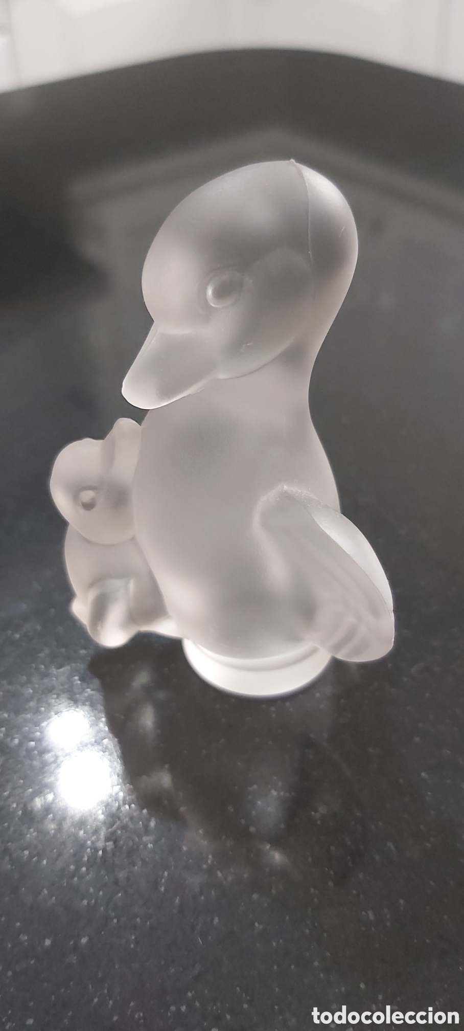 Vintage: Figura ArtDeco Pato con Patito Cristal S&egrave;vres