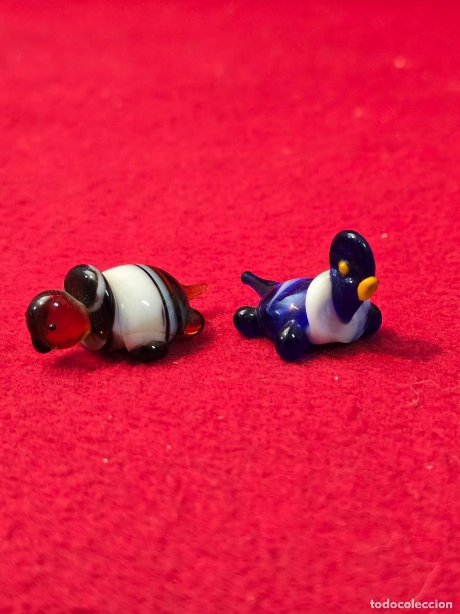 Vintage: LOTE DOS MINIATURAS DE TORTUGAS DE CRISTAL