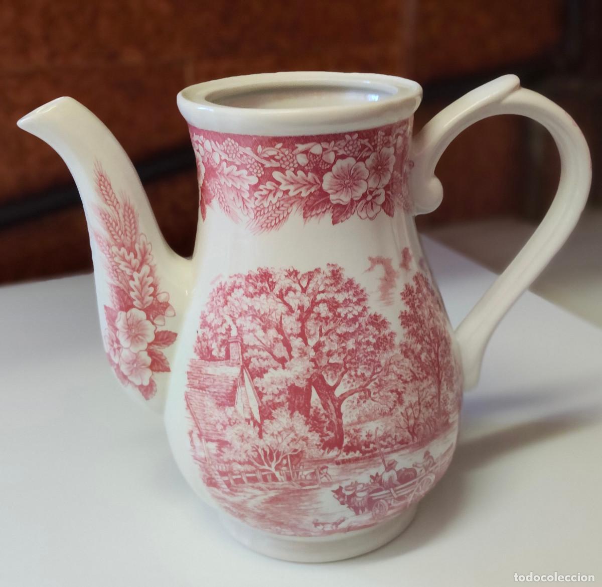 Vintage: preciosa Tetera de porcelana Staffordshire - england - falta la tapa