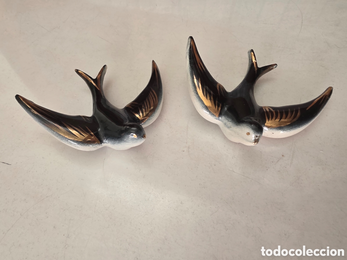 Vintage: PAREJA PAJAROS VOLANDO