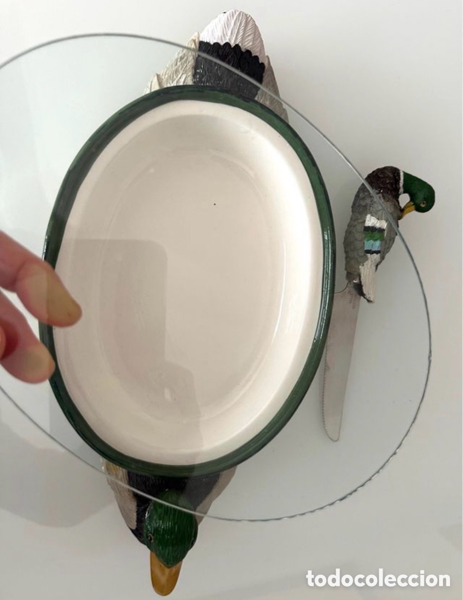 Vintage: Bacova Vintage Patos Mallard con tapa y cuchillo