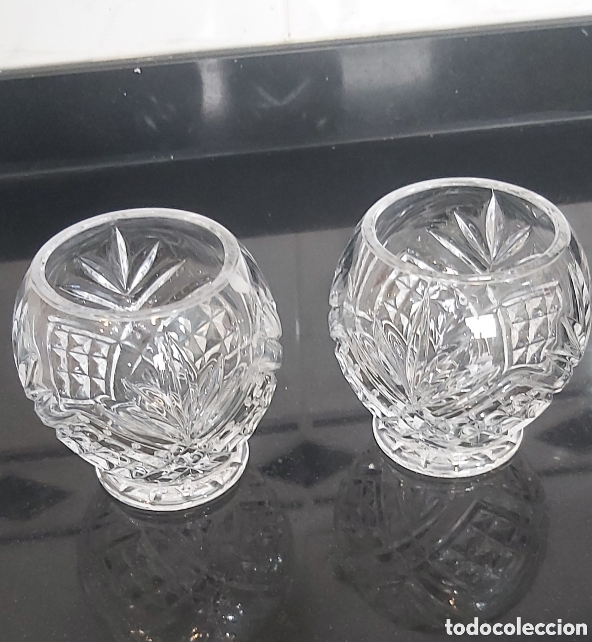 Vintage: Portavelas cristal tallado vintage -dise&ntilde;o estrella