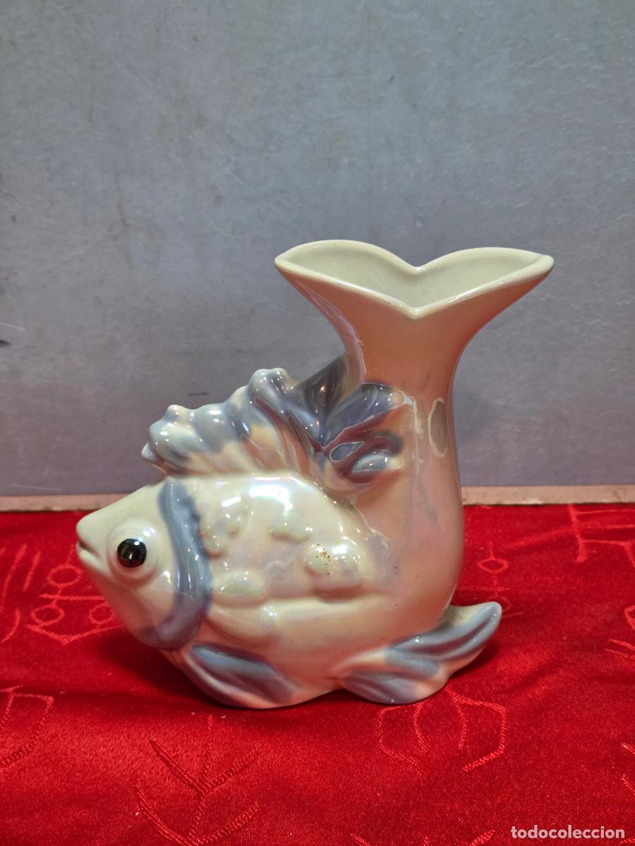 Vintage: jarron de porcelana pez