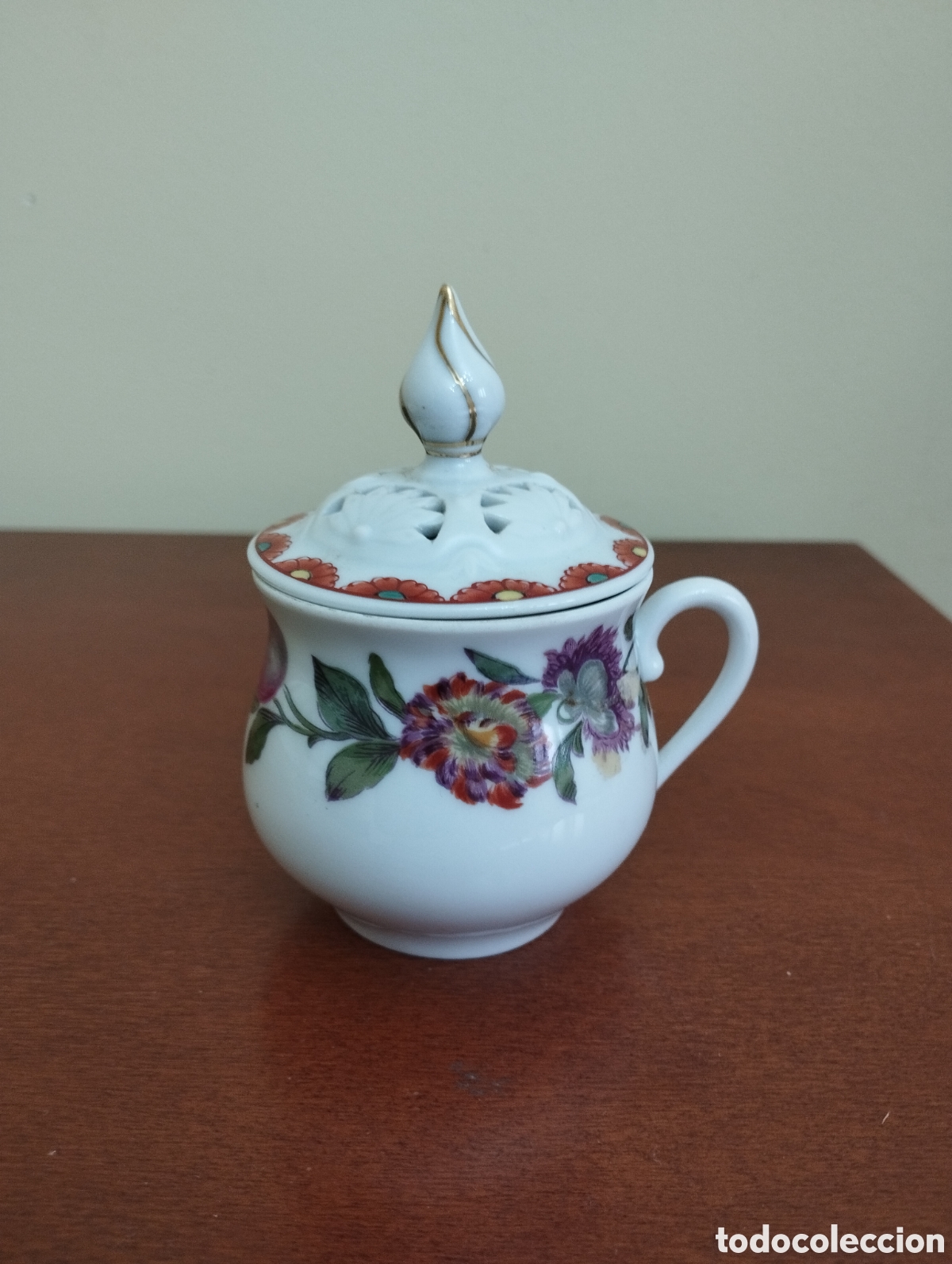 Vintage: Antiguo azucarero Porcelain de Par&iacute;s