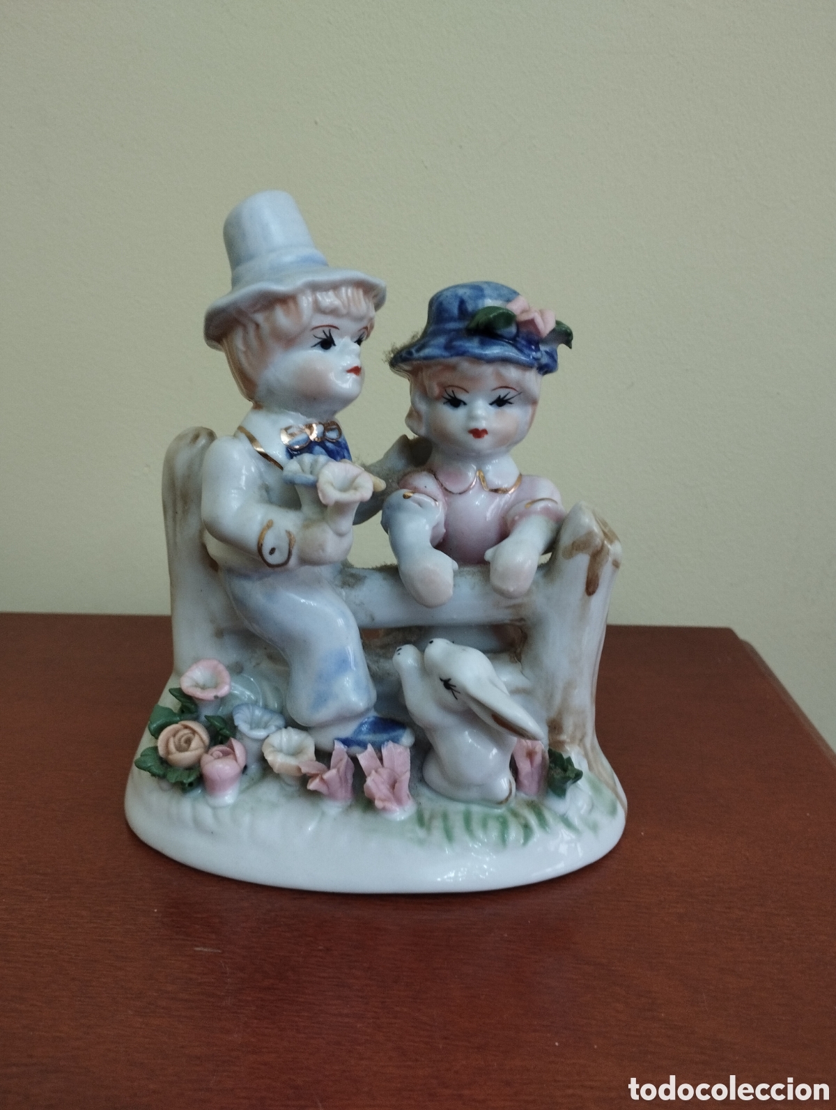 Vintage: Pareja de cer&aacute;mica rom&aacute;ntica