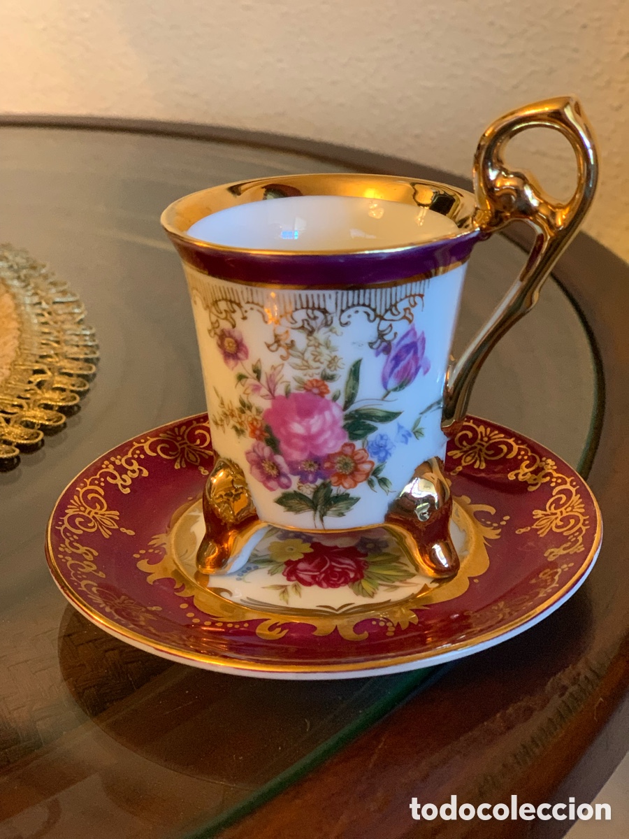 Vintage: Taza de porcelana con platillo