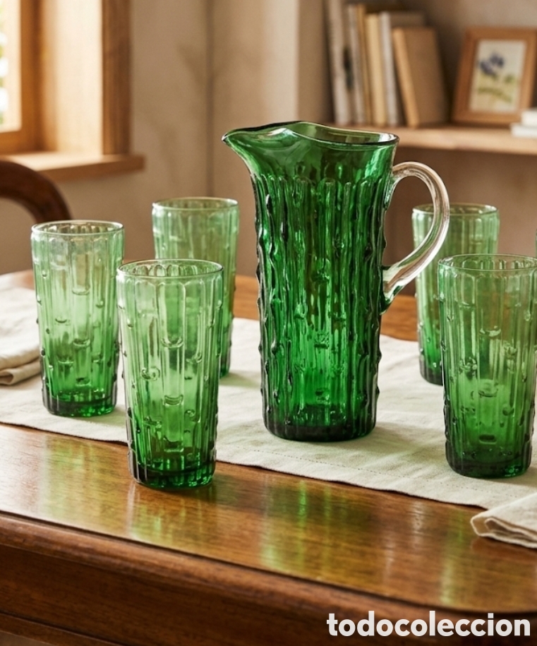 Vintage: Empoli Jarra y Vasos Vintage Esmeralda Sin uso
