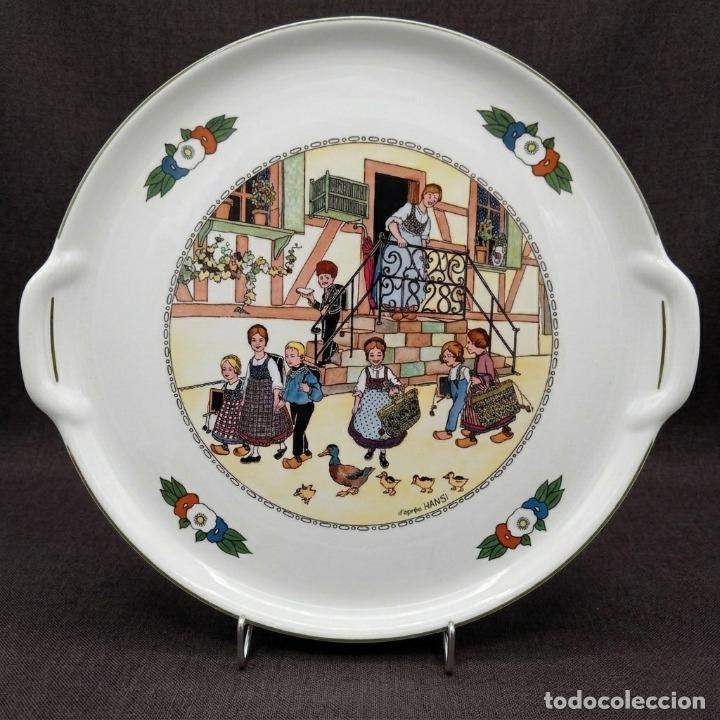 Vintage: Fuente Villeroy & Boch Hansi d&rsquo;Alsace - Vitroporcelana - Escena Alsaciana - 32cm