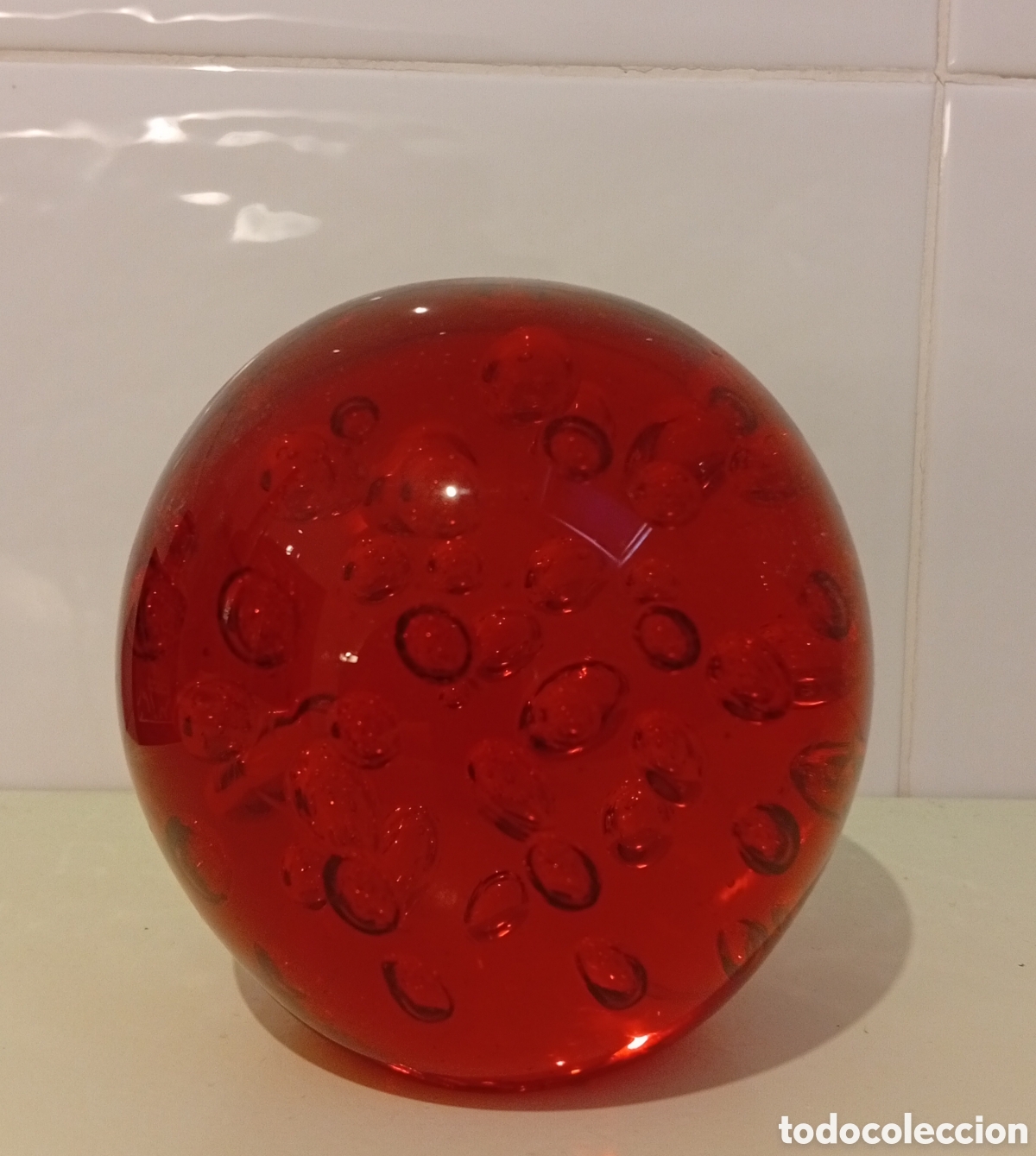 Vintage: Precioso decorativo cristal pisa papeles antiguo