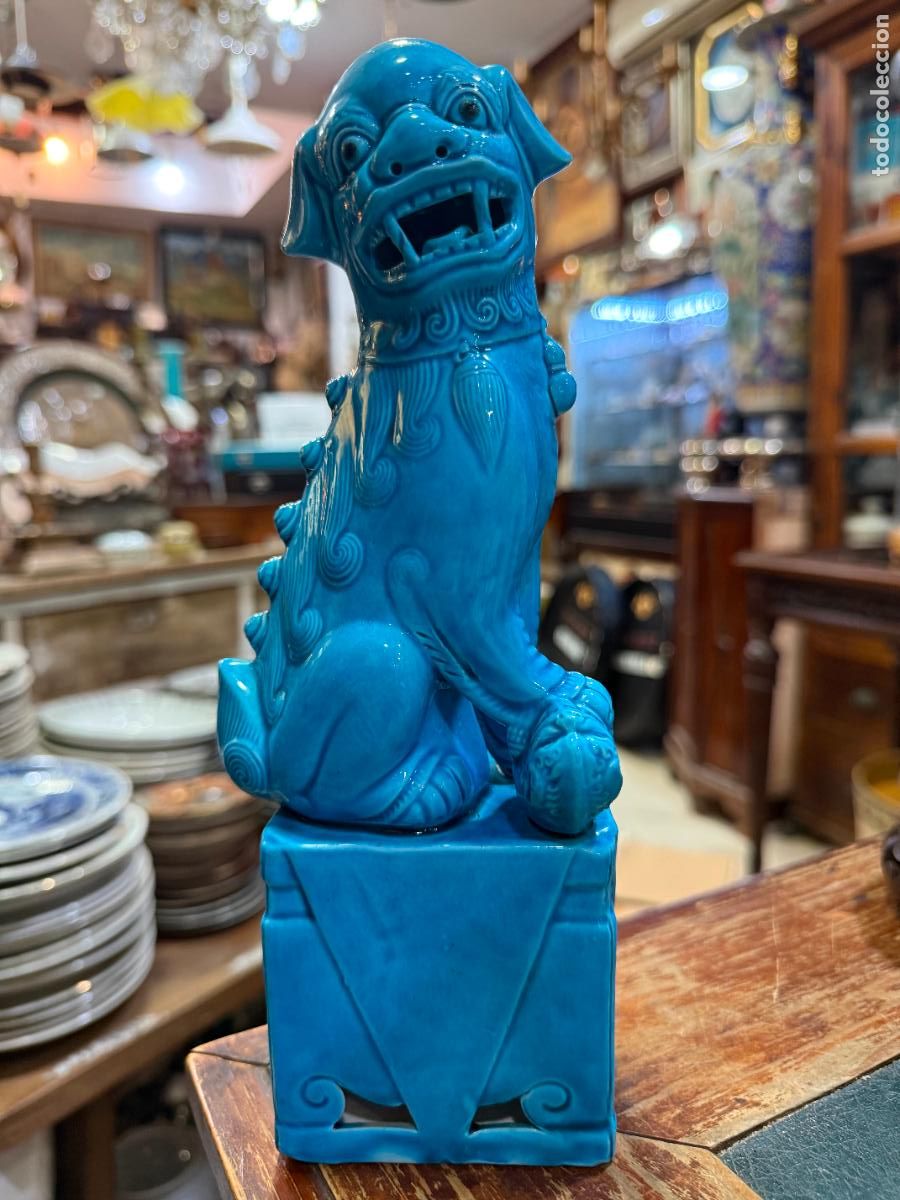 Vintage: PERRO FOO DE PORCELANA - MEDIDA 25,5 CM