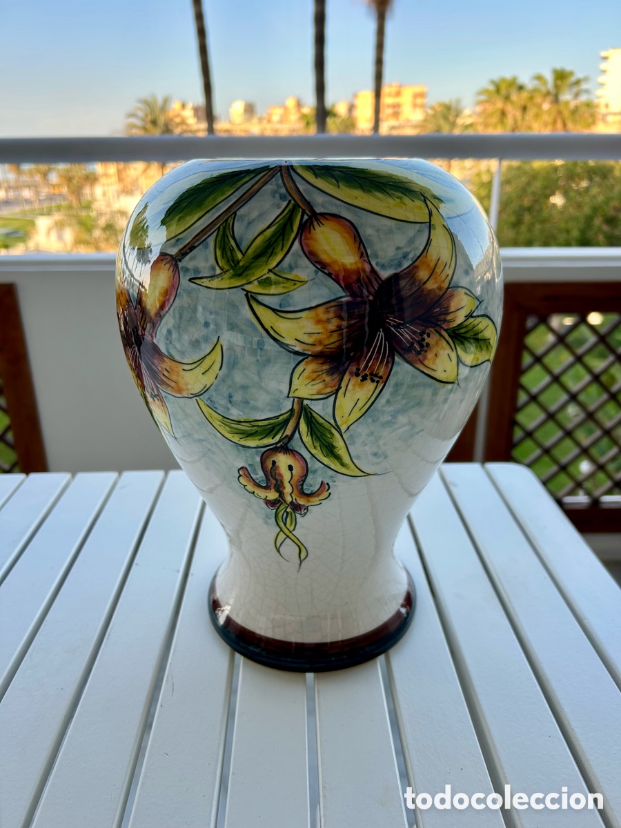 Vintage: Jarr&oacute;n cer&aacute;mica flores