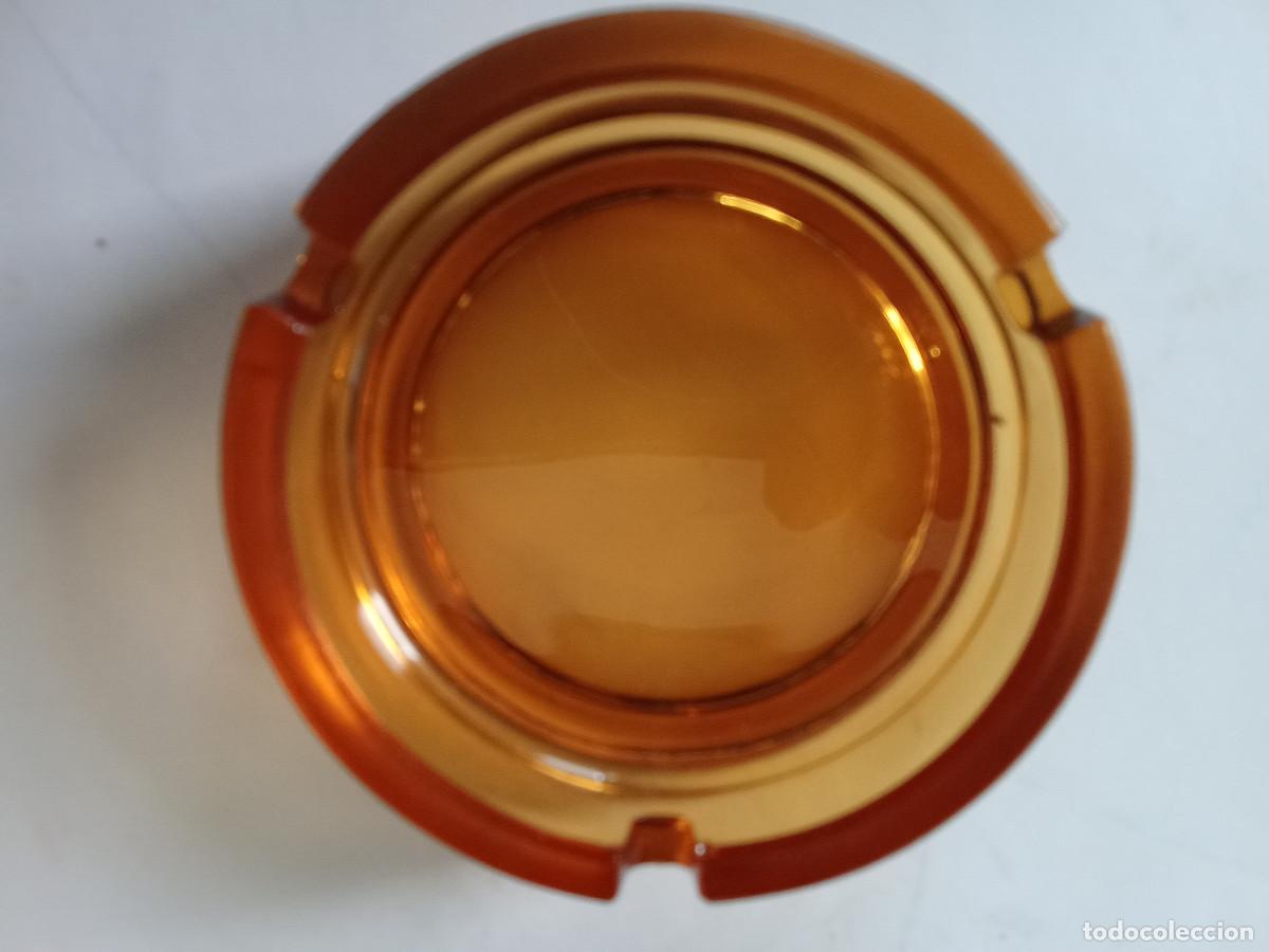 Vintage: Cenicero vidrio ambar a&ntilde;os 60 - 70 sin uso