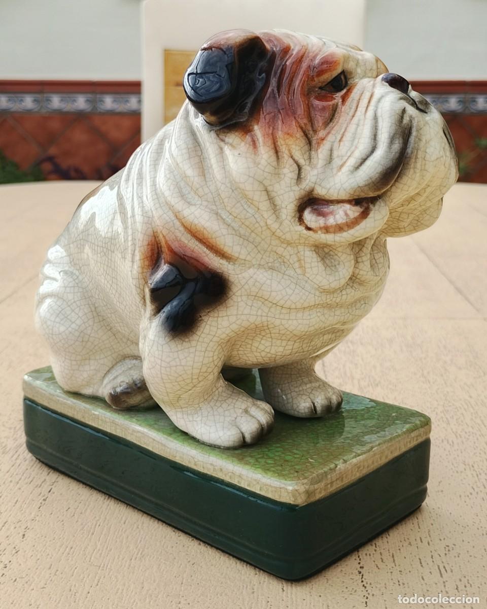 Vintage: Bulldog Ingl&eacute;s Figura Porcelana Craquelada