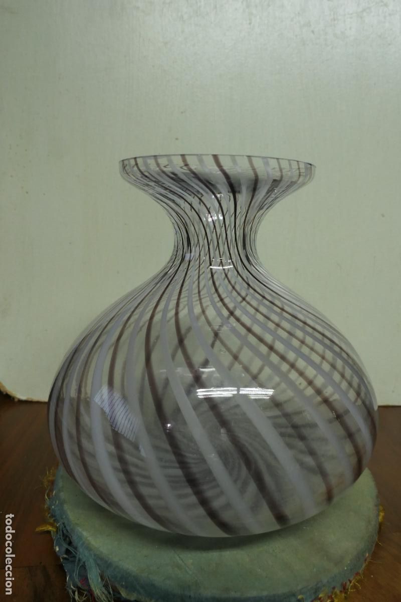 Vintage: Jarron de cristal decorativo. Tipo Murano vintage