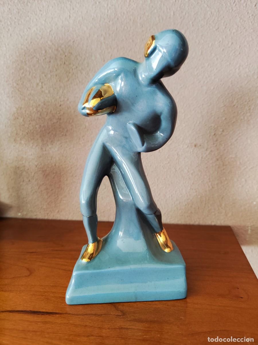 Vintage: FIGURA DE RUGBY EN CERAMICA.DEPORTES.