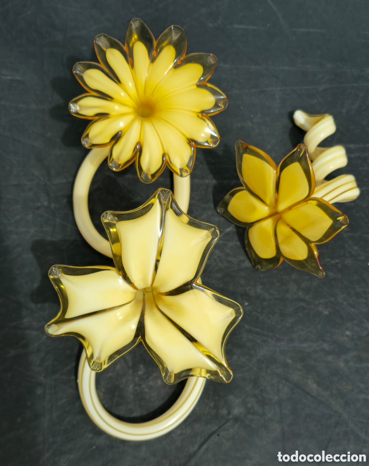 Vintage: Set Flores cristal Murano