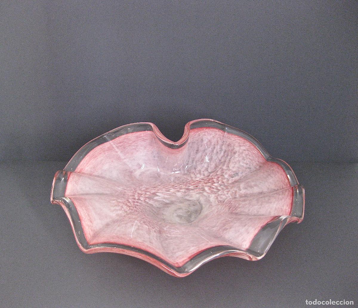 Vintage: GRAN CENTRO DE MESA VINTAGE EN FORMA DE CONCHA *** CRISTAL DE MURANO *** A&Ntilde;OS 70