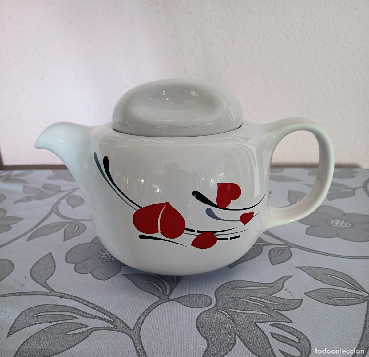 Vintage: TETERA DE CER&Aacute;MICA CON ADORNOS