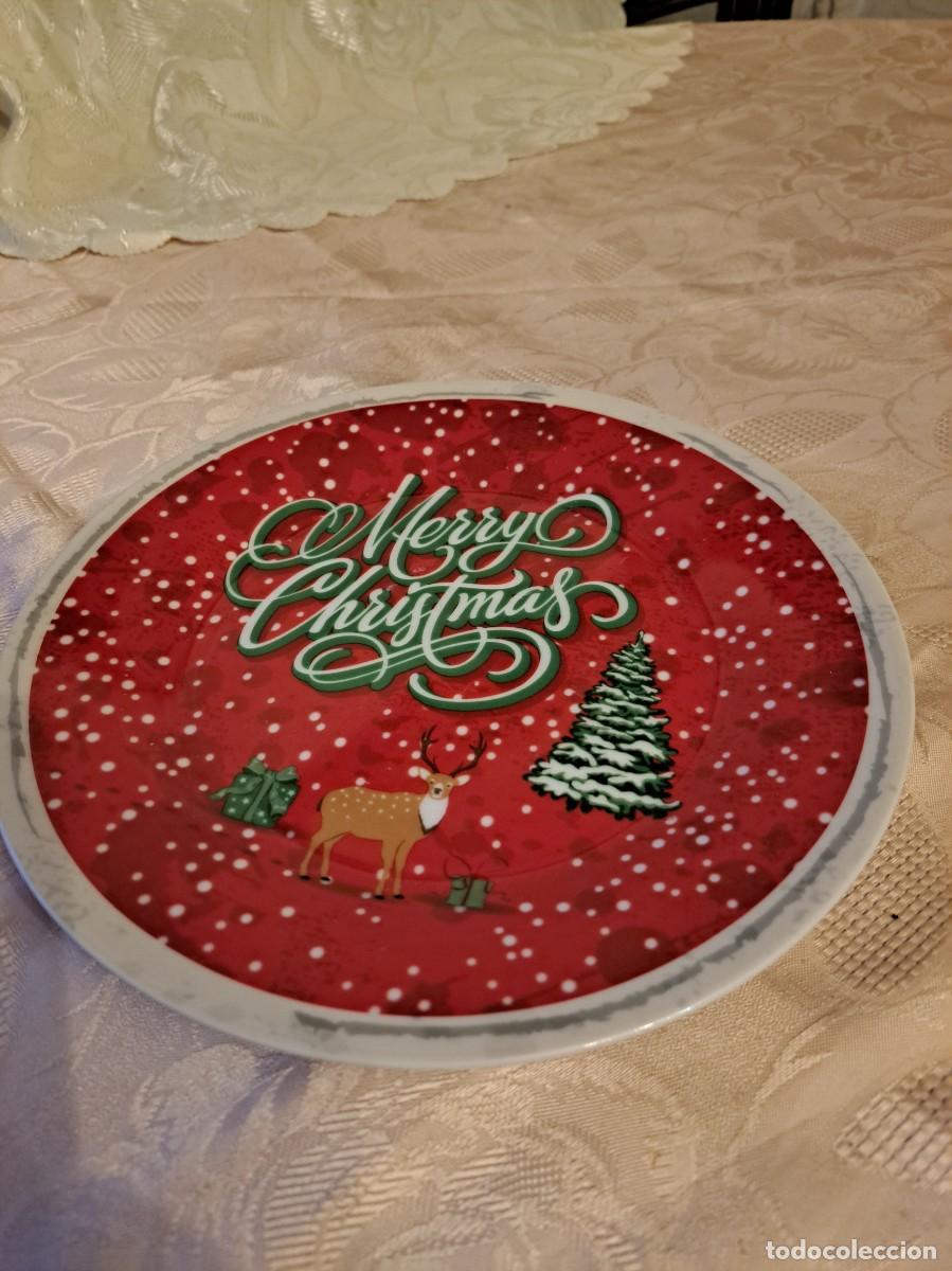 Vintage: Plato de porcelana Navidad, sin marca