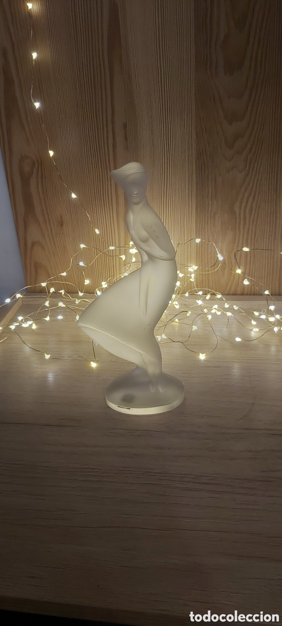Vintage: Figura Art Deco Cristal Bohemia Desna Dama de viento