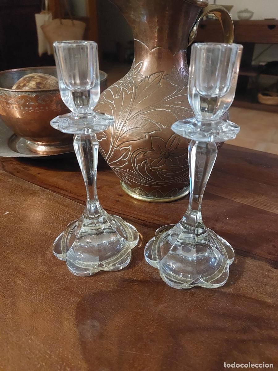 Vintage: CANDELABROS DE CRISTAL