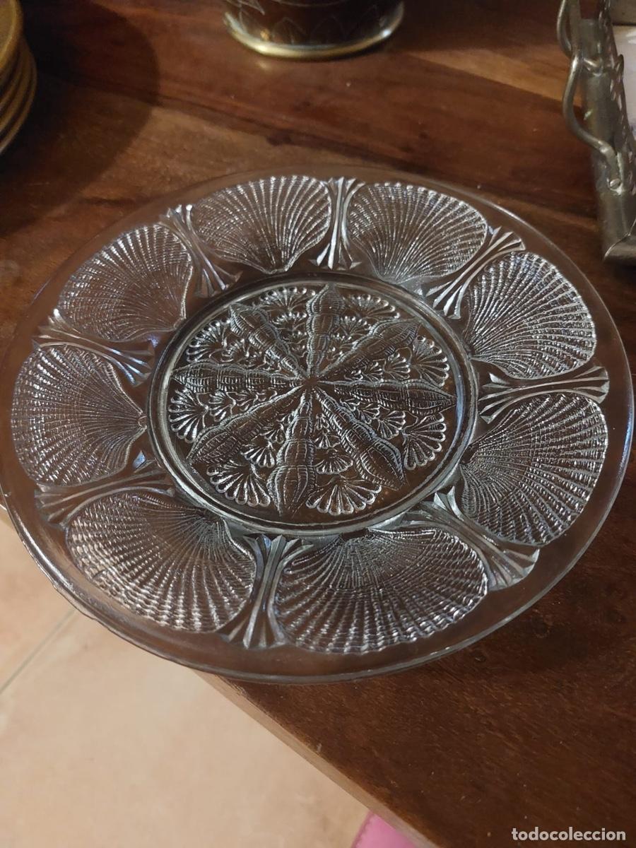 Vintage: 6 PLATOS DE CRISTAL ANTIGUOS