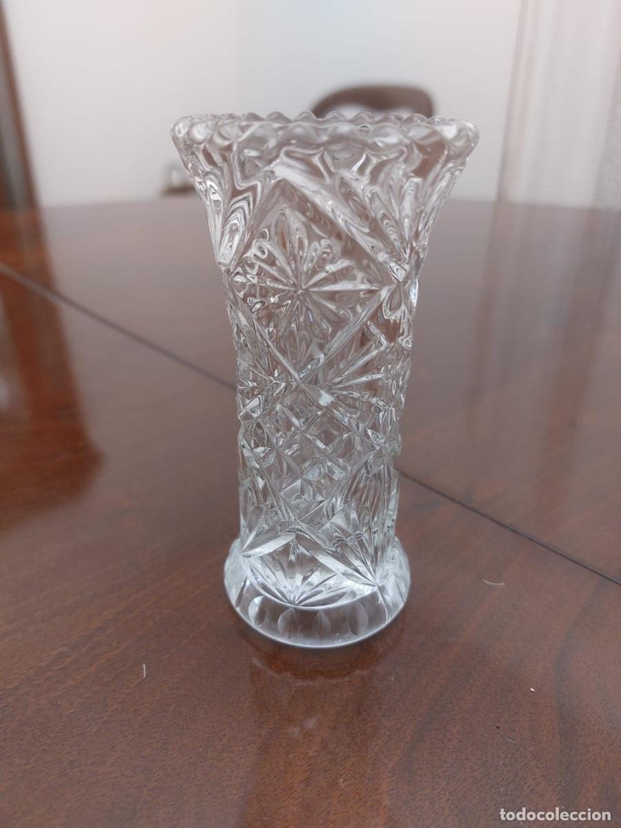 Vintage: JARRON CRISTAL TALLADO PEQUE&Ntilde;O
