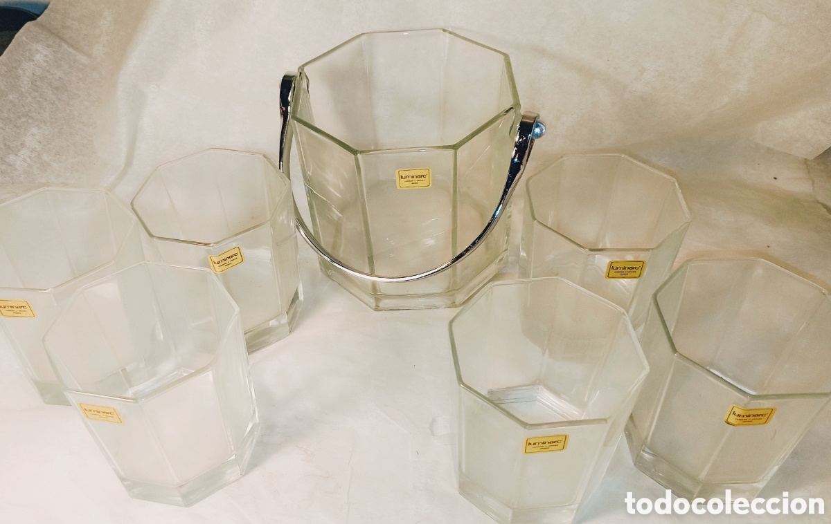 Vintage: Set Vintage LUMINARC OCTIME - 7 Piezas - &iexcl;NUEVO CON ETIQUETAS!