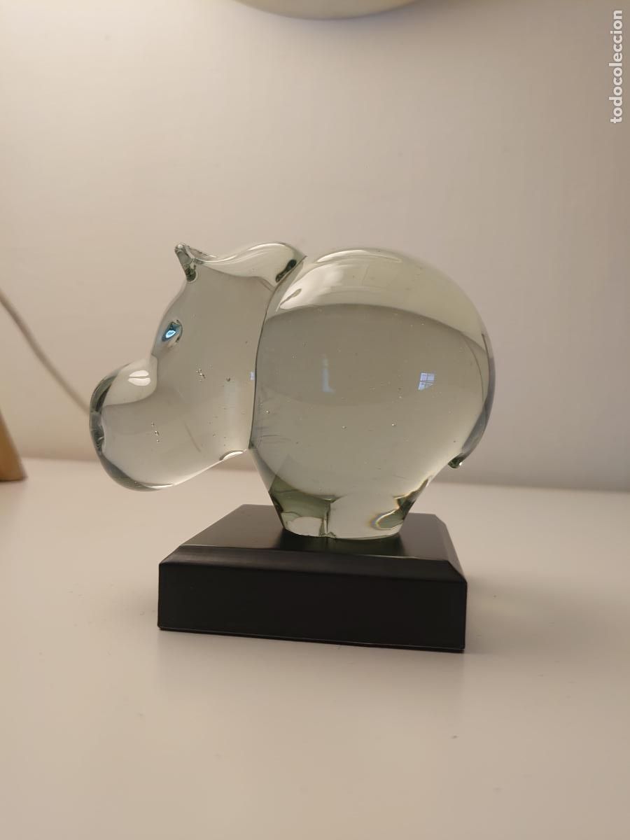 Vintage: FIGURA HIPOPOTAMO CRISTAL DE MURANO. A&Ntilde;OS 70