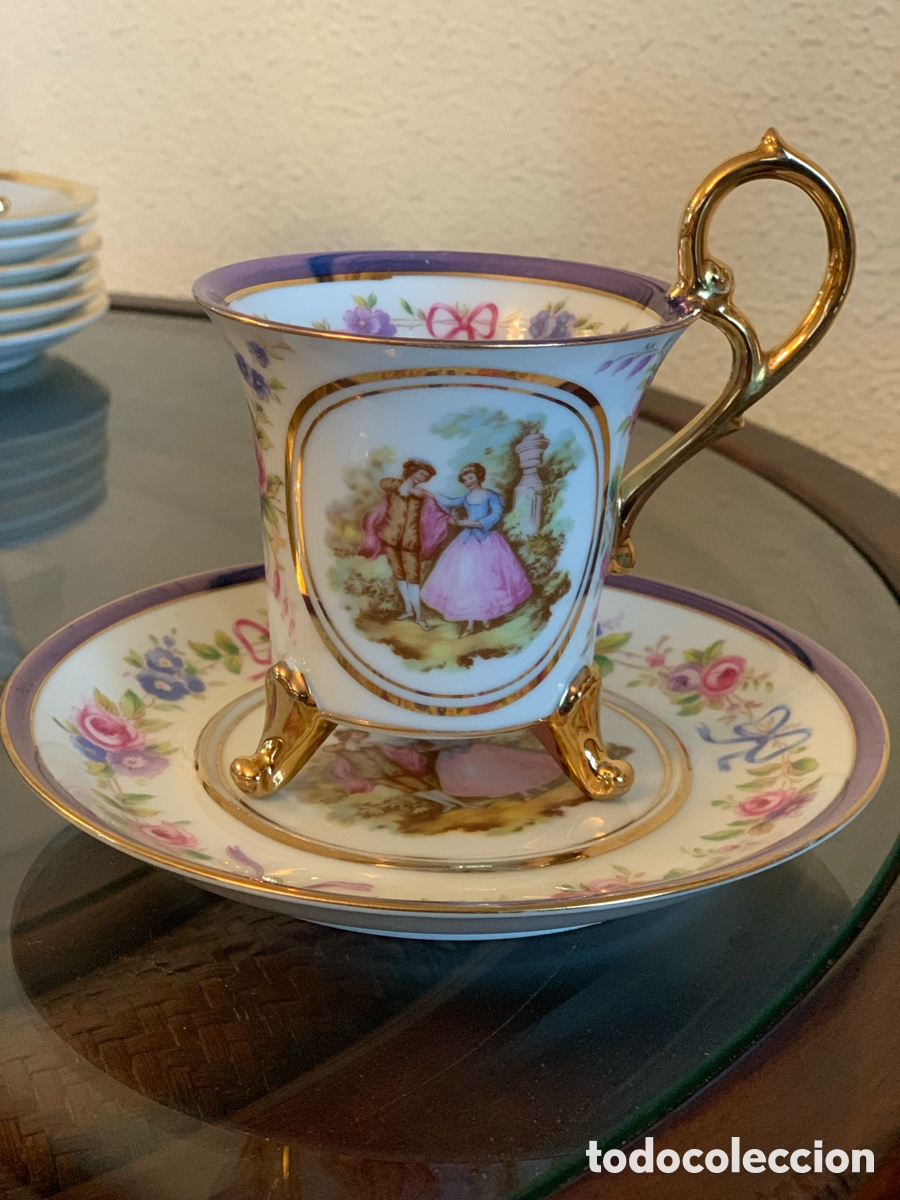 Vintage: Taza de porcelana tama&ntilde;o cafe con leche