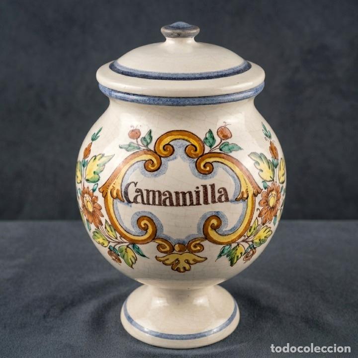 Vintage: Albarelo Bote de Farmacia Cer&aacute;mica - Camamilla - Decoraci&oacute;n Tradicional - 23 cm Alto