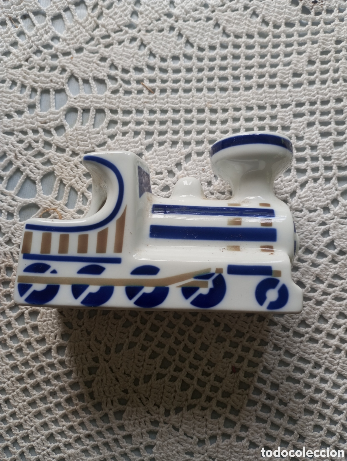 Vintage: Locomotora de cer&aacute;mica de sargadelos
