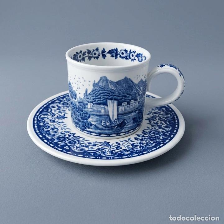 Vintage: Taza y Plato VILLEROY & BOCH Modelo BLUE CASTLE - Vitroporcelana Alemania - 7 cm