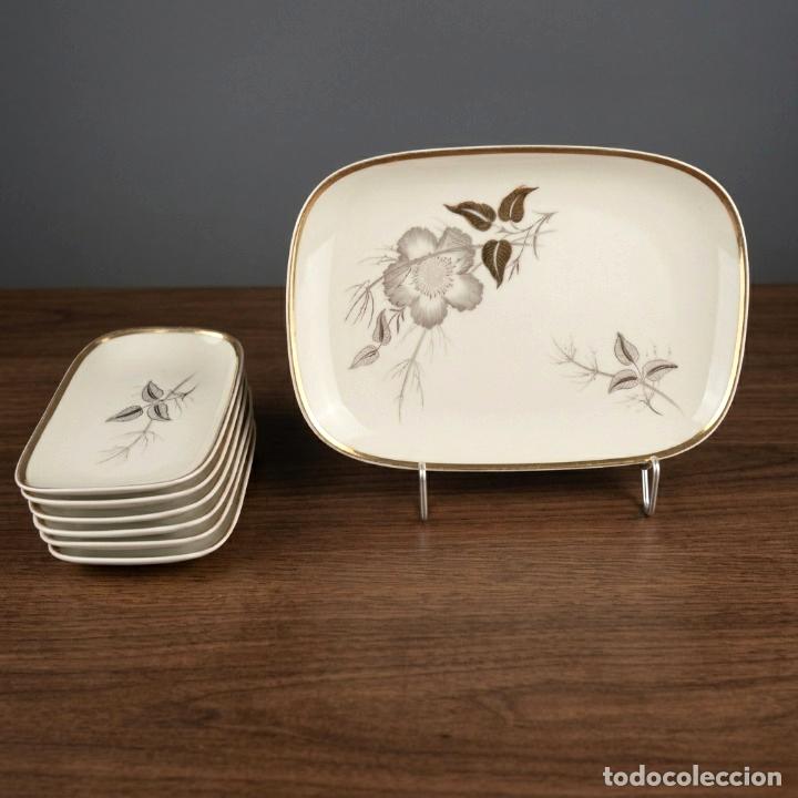 Vintage: Juego de 7 piezas (1+6) Porcelana PMR Bavaria Jacqueline, Alemania a&ntilde;os 50. Petit Fours / Aperitivo