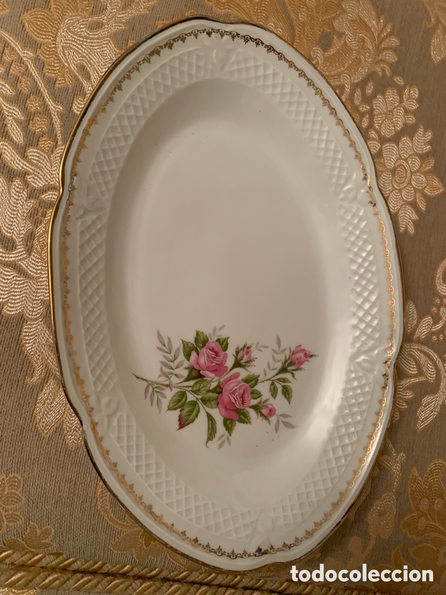 Vintage: fuente bandeja ovalada de porcelana grande