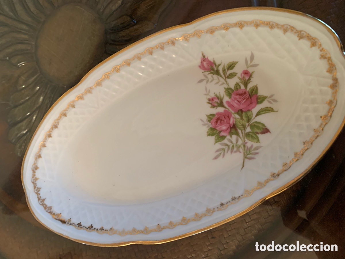 Vintage: bandeja ovalada de porcelana