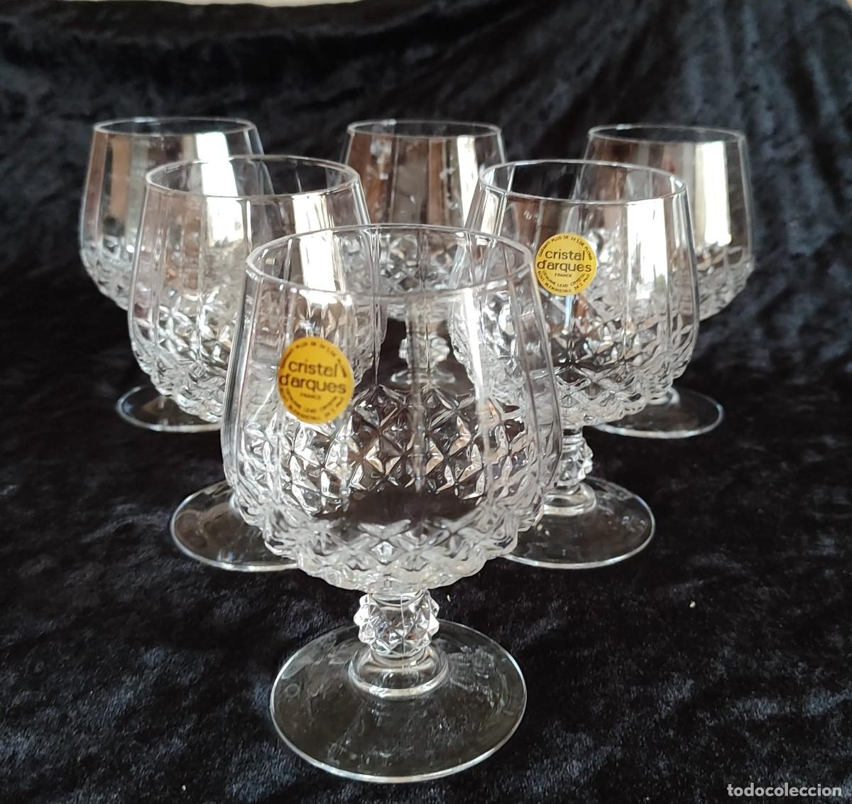 Vintage: Juego de 6 copas de brandy Cristal d'Arqu&eacute;s