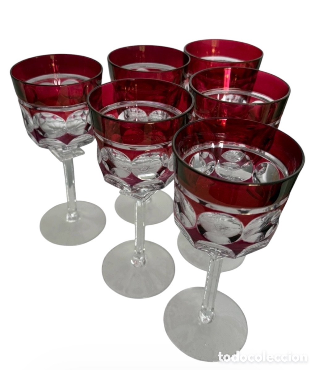 Vintage: Copas de vino de cristal de plomo Hofbauer Crystal