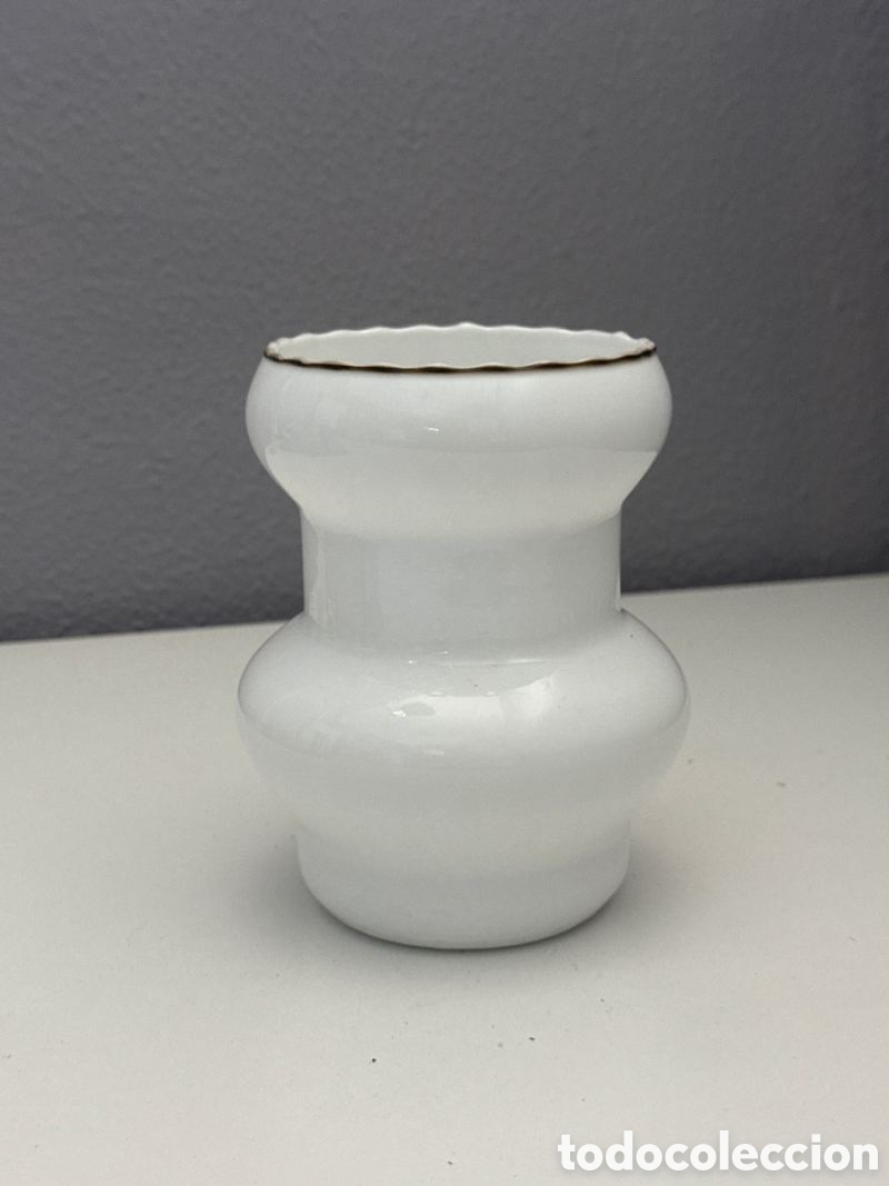Vintage: Jarr&oacute;n Florero Vintage Opalina Blanca