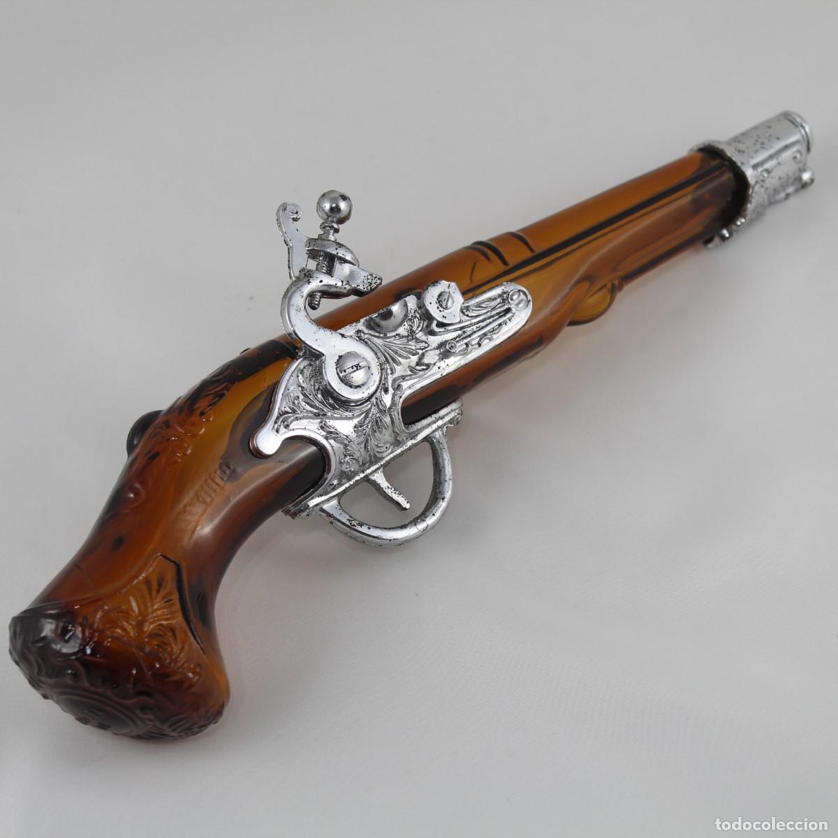 Vintage: Perfumero de Cristal Avon Vintage con forma de Pistola Flintlock color Ambar 30cm