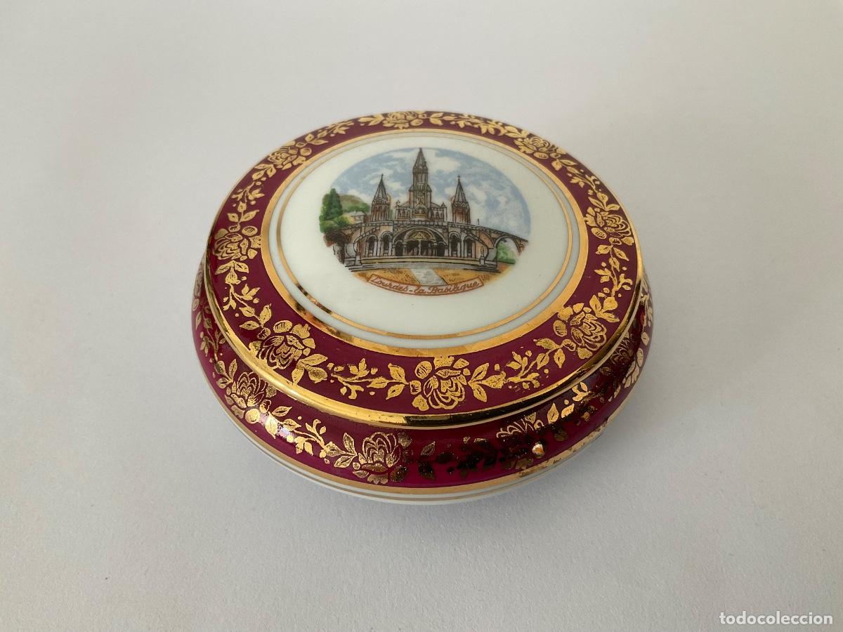 Vintage: Caja joyero porcelana Limoges Lourdes Francia