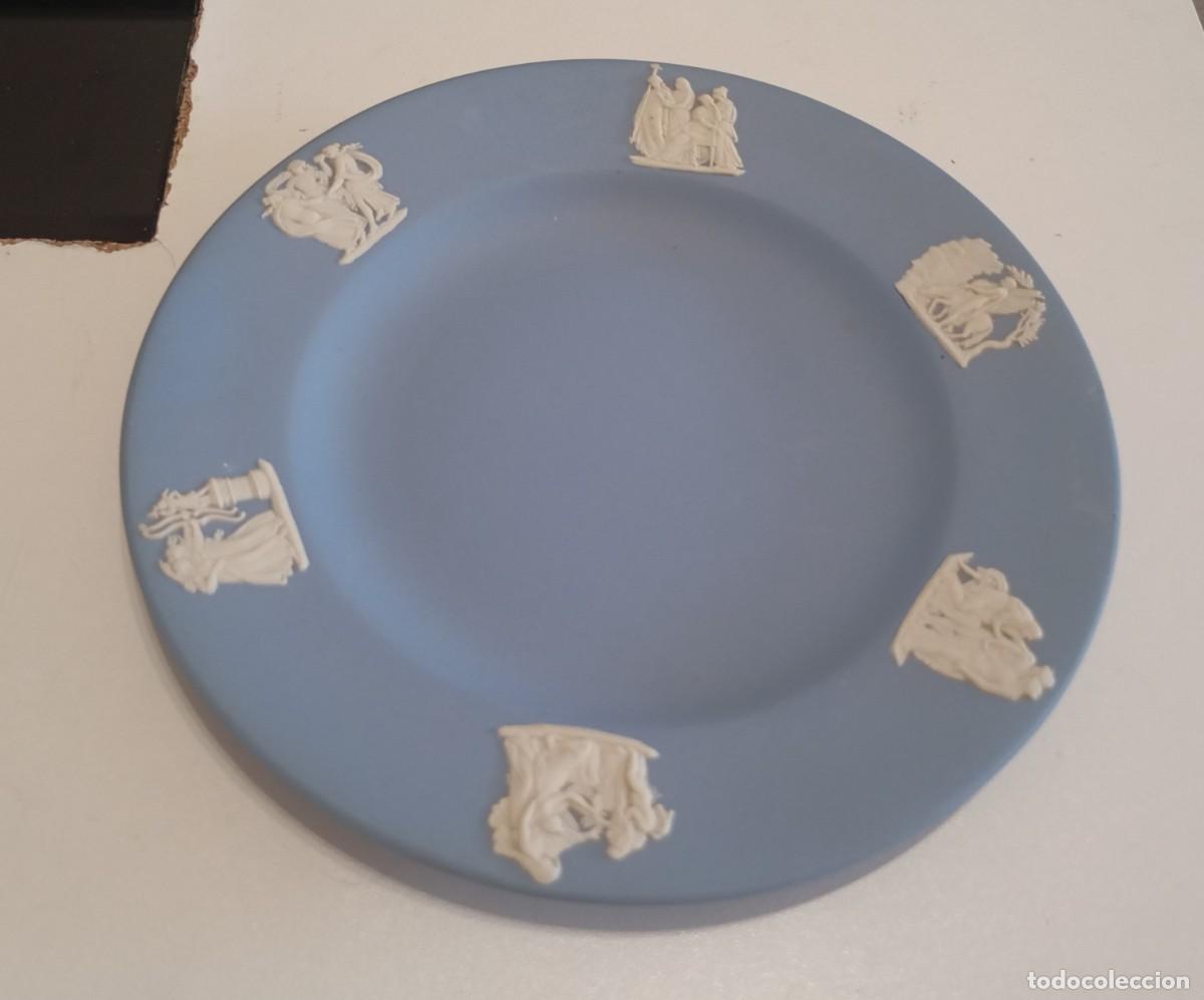 Vintage: PLATO DECORATIVO DE CER&Aacute;MICA AZUL, JASPERWARE WEDGWOOD VINTAGE DE 1955,HECHO EN INGLATERRA