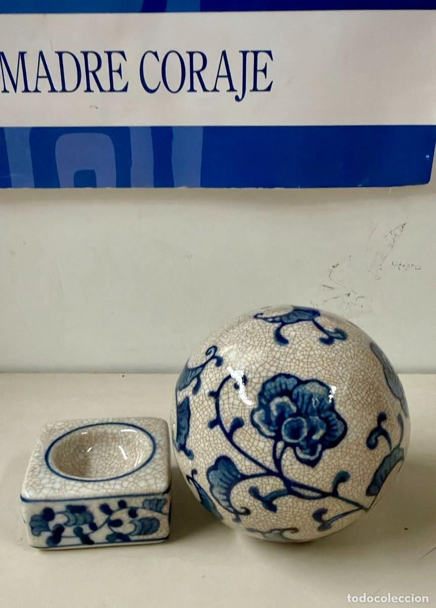 Vintage: Bola de porcelana con motivos florales orientales