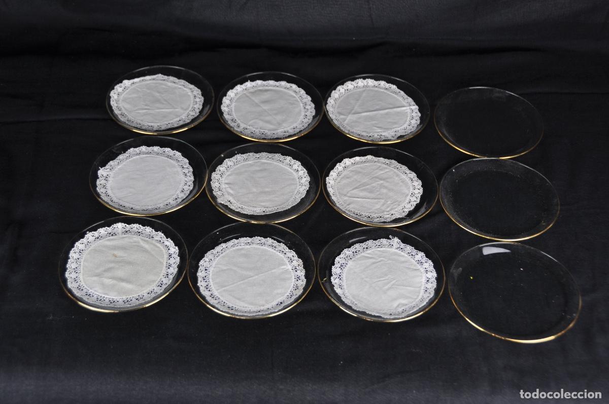 Vintage: 12 posavasos cristal - Foto 8